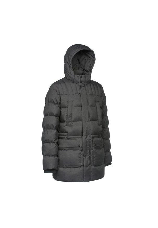 Długa kurtka z kapturem Geox Sanford. Typ kołnierza: kaptur. Kolor: szary. Materiał: puch. Długość: długie. Sezon: zima