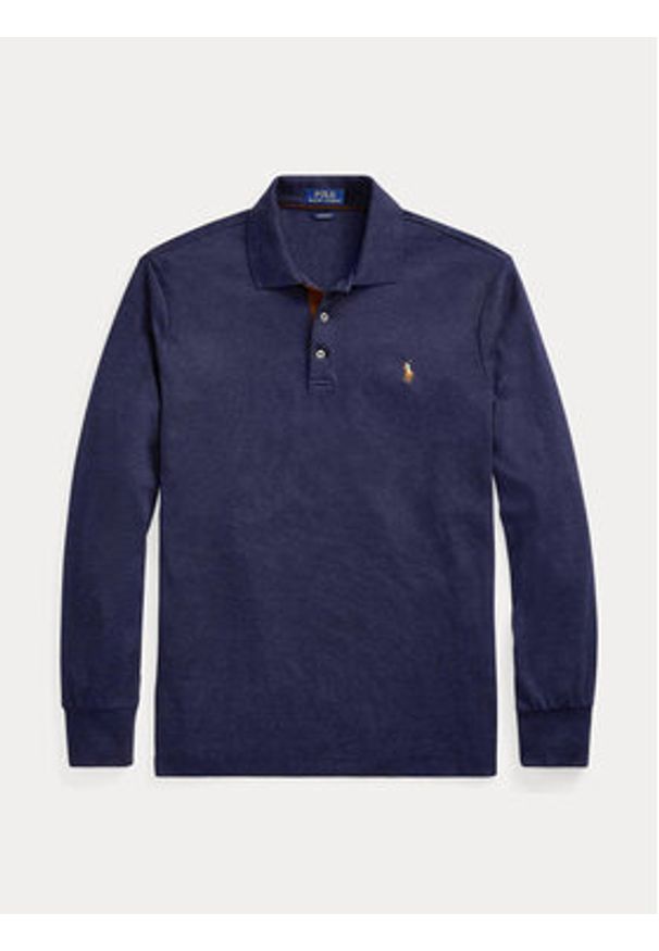 Polo Ralph Lauren Polo 710671785010 Granatowy Custom Slim Fit. Typ kołnierza: polo. Kolor: niebieski. Materiał: bawełna