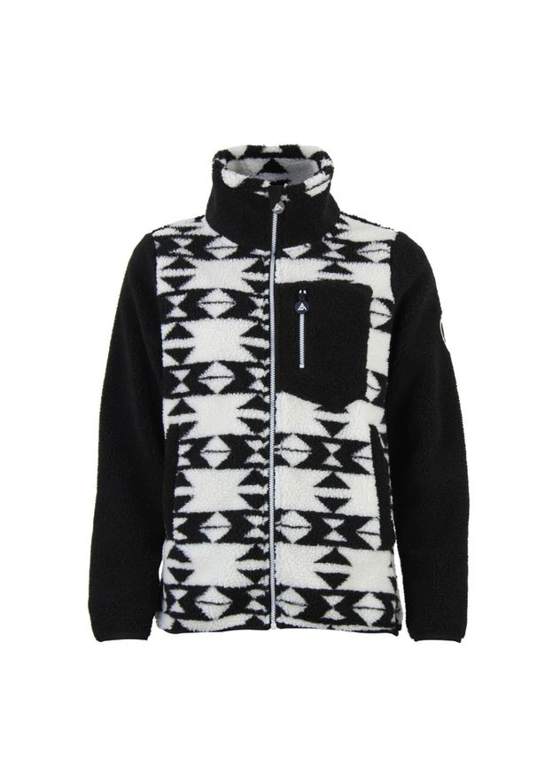 PEAK MOUNTAIN - Polar zippowany z kieszenią na piersi dla kobiet Peak Mountain Sherpa 350G. Kolor: czarny. Materiał: polar