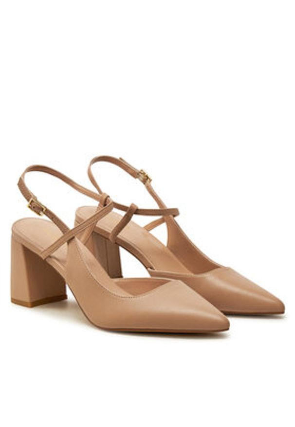 Aldo Sandały Laura 13728099 Beżowy. Kolor: beżowy. Materiał: skóra