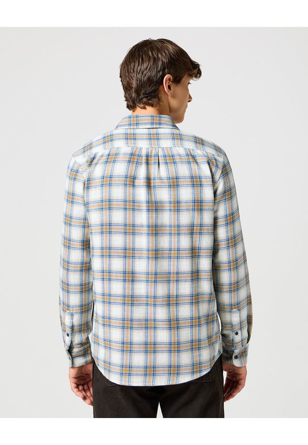 Wrangler - WRANGLER MĘSKA KOSZULA 1 PKT INDIGO SHIRT WHITE 112357227 W5K8018067