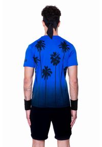 HYDROGEN - Koszulka tenisowa męska z krótkim rękawem Hydrogen Palm tech tee. Kolor: wielokolorowy, niebieski, czarny. Długość rękawa: krótki rękaw. Długość: krótkie. Sport: tenis