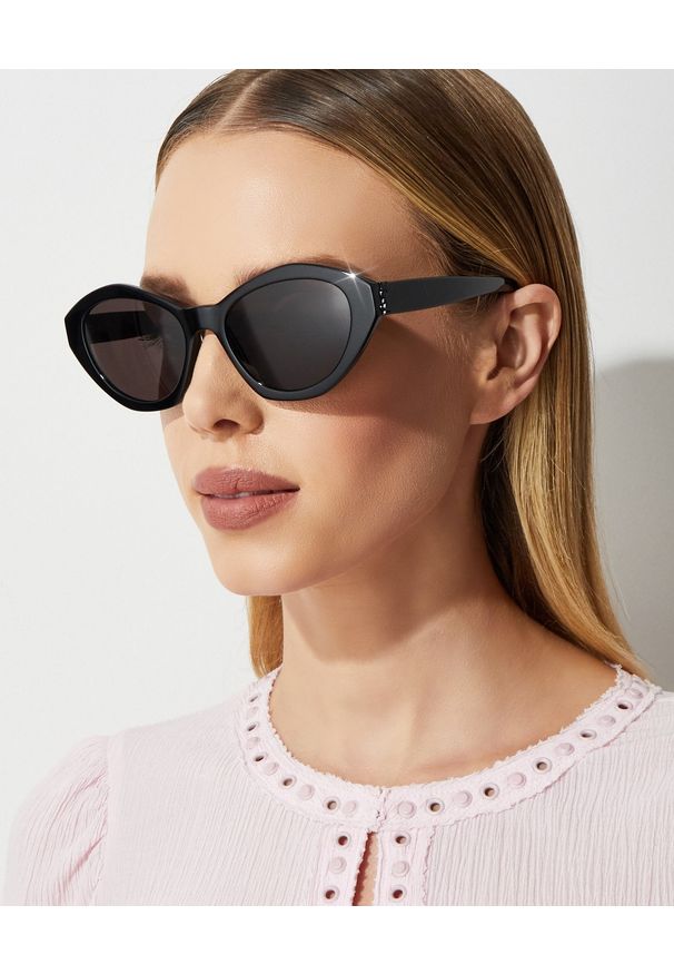 SAINT LAURENT - Czarne okulary przeciwsłoneczne. Kolor: czarny