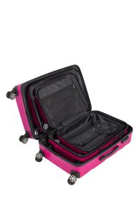Ochnik - Komplet walizek na kółkach 19'/24'/28'. Kolor: różowy. Materiał: materiał, poliester, guma, kauczuk #14