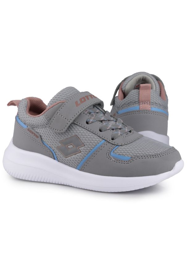 LOTTO - Buty dziecięce sportowe Lotto COMBINE TC K. Kolor: szary, niebieski, wielokolorowy, biały. Sport: turystyka piesza