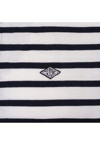 Koszulka Polo - Męska - Pako Jeans - Biała w Granatowy Prążek. Okazja: na co dzień. Typ kołnierza: polo. Kolor: niebieski. Materiał: bawełna. Wzór: paski, prążki. Styl: casual #4