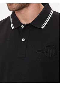 GANT - Gant Polo Contrast 2013039 Czarny Regular Fit. Typ kołnierza: polo. Kolor: czarny. Materiał: bawełna