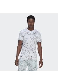 Adidas - Koszulka klubu tenisowego z nadrukiem adidas. Kolor: biały. Wzór: nadruk. Sport: tenis #1