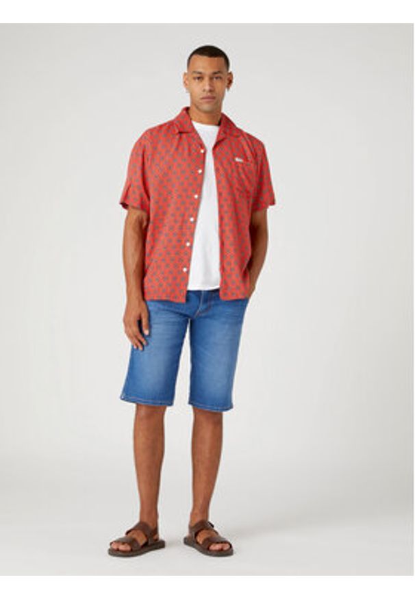 Wrangler Szorty jeansowe Colton W16CXPZ35 112330744 Niebieski Regular Fit. Kolor: niebieski. Materiał: bawełna