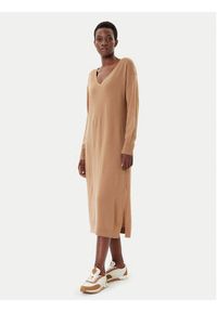 Weekend Max Mara Sukienka dzianinowa Zenith 2525326012 Beżowy Regular Fit. Kolor: beżowy. Materiał: wełna