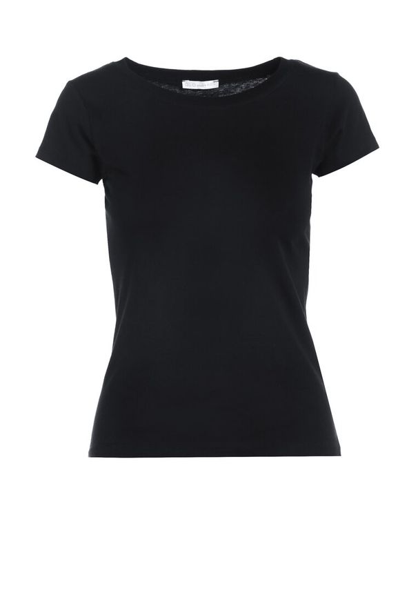 Born2be - Czarny T-shirt Himenara. Kolor: czarny. Materiał: dzianina. Długość rękawa: krótki rękaw. Długość: krótkie