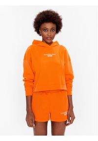 Calvin Klein Jeans Bluza J20J220694 Pomarańczowy Regular Fit. Kolor: pomarańczowy. Materiał: bawełna #1