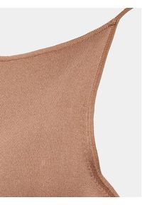 Gina Tricot Sukienka dzianinowa 16409 Brązowy Slim Fit. Kolor: brązowy. Materiał: syntetyk, wiskoza