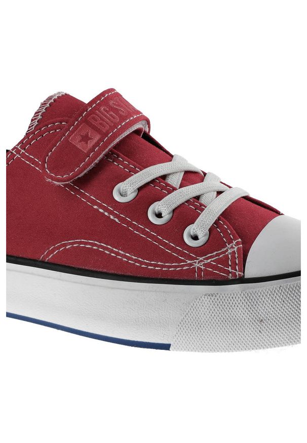 Big-Star - Czerwone Trampki Big Star Dziecięce Wygodne Buty. Okazja: na uczelnię. Zapięcie: rzepy. Kolor: czerwony. Materiał: guma, materiał. Szerokość cholewki: normalna