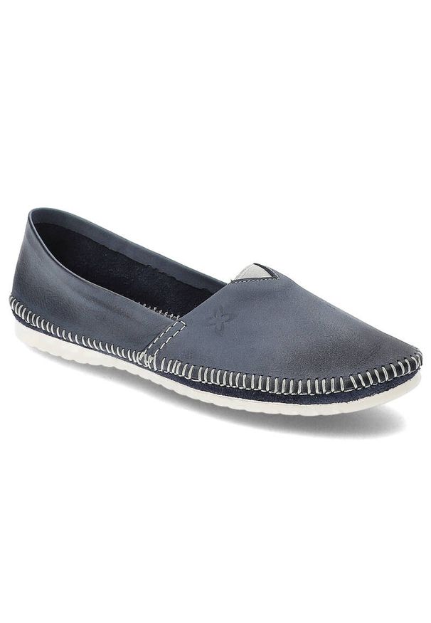 Niebieskie Baleriny Maciejka Wygodne Obuwie Damskie. Okazja: na co dzień. Kolor: niebieski. Materiał: skóra. Styl: casual, elegancki