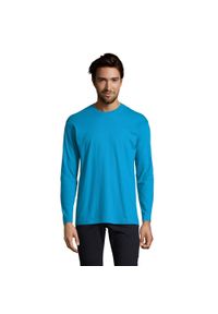 SOL'S - Męska Koszulka Z Długim Rękawem Monarch. Kolor: niebieski. Długość rękawa: długi rękaw. Długość: długie. Sport: turystyka piesza #1