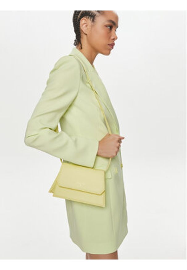 Patrizia Pepe Torebka 8B0072/L095-Y430 Żółty. Kolor: żółty. Materiał: skórzane