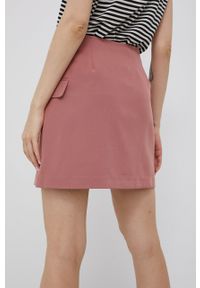 only - Only spódnica kolor różowy mini rozkloszowana. Kolor: różowy. Materiał: tkanina. Wzór: gładki