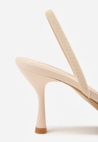 Born2be - Beżowe Sandały na Szpilce z Koronką Caskstar. Kolor: beżowy. Materiał: koronka. Wzór: koronka. Obcas: na szpilce. Styl: elegancki, klasyczny #8