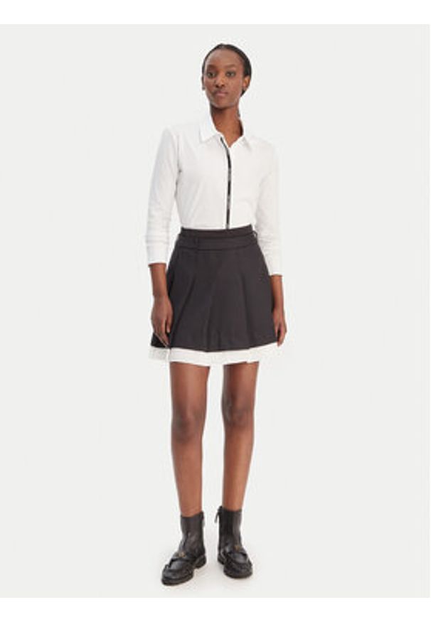 Karl Lagerfeld - KARL LAGERFELD Koszula B1W17078 Biały Regular Fit. Typ kołnierza: dekolt w karo. Kolor: biały. Materiał: bawełna