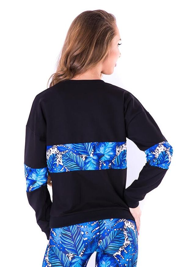 2SkIN - Bluza sportowa na fitness damska 2skin Logo Tropicana Czarna. Kolor: czarny. Materiał: elastan, bawełna. Sport: fitness