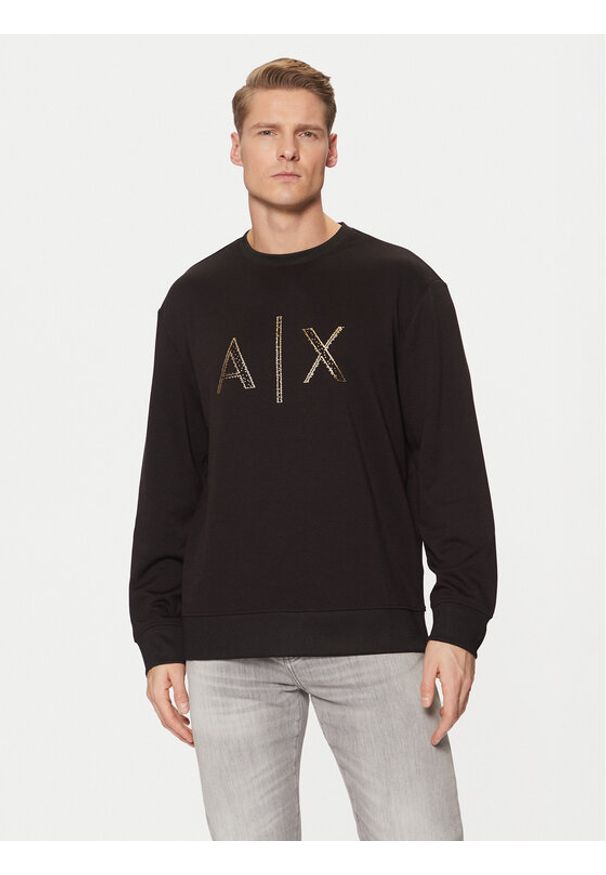 Armani Exchange Longsleeve XM000331 AF12269 UC001 Czarny Regular Fit. Kolor: czarny. Materiał: syntetyk. Długość rękawa: długi rękaw