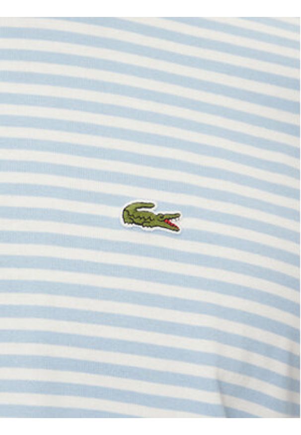Lacoste T-Shirt TH9749 Błękitny Regular Fit. Kolor: niebieski. Materiał: bawełna