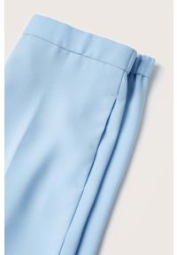 mango - Mango spodnie Semiflu damskie proste high waist. Okazja: na co dzień. Stan: podwyższony. Kolor: niebieski. Materiał: włókno. Styl: casual #9