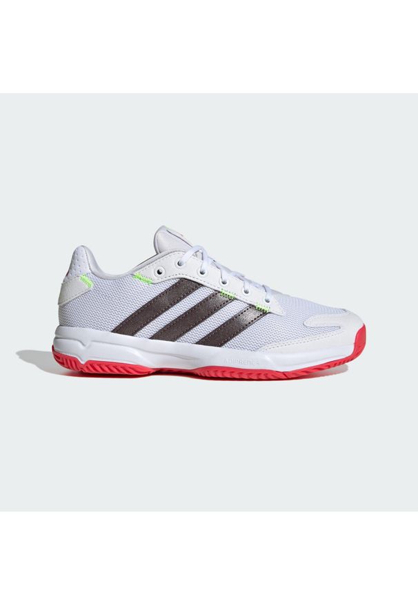 Adidas - Buty Stabil Indoor Kids. Kolor: czerwony, biały, wielokolorowy. Materiał: materiał. Sport: piłka ręczna