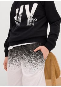 bonprix - Bermudy chłopięce dresowe (2 pary). Kolor: czarny. Materiał: dresówka. Wzór: nadruk #3