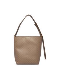 Calvin Klein Torebka Emblem Aop Medium Bucket LV04F3365G Beżowy. Kolor: beżowy. Materiał: skórzane #4