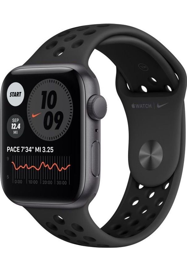 APPLE - Smartwatch Apple Watch SE Nike GPS 44mm Gray Alu Black Sport Czarny (MYYK2WB/A). Rodzaj zegarka: smartwatch. Kolor: czarny. Styl: sportowy