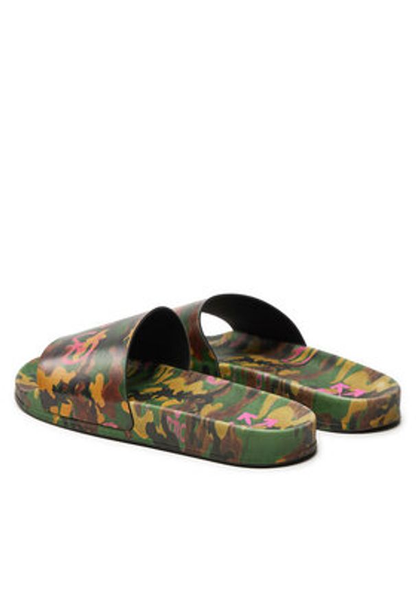 OFF-WHITE - Off-White Klapki OMIC001S22MAT0065700 Zielony. Kolor: zielony. Materiał: skóra