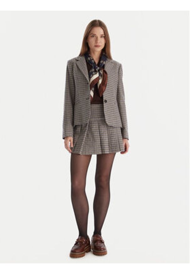 MAX&Co. Spódnica mini Canto 2526106064200 Brązowy Regular Fit. Kolor: brązowy. Materiał: wełna, syntetyk