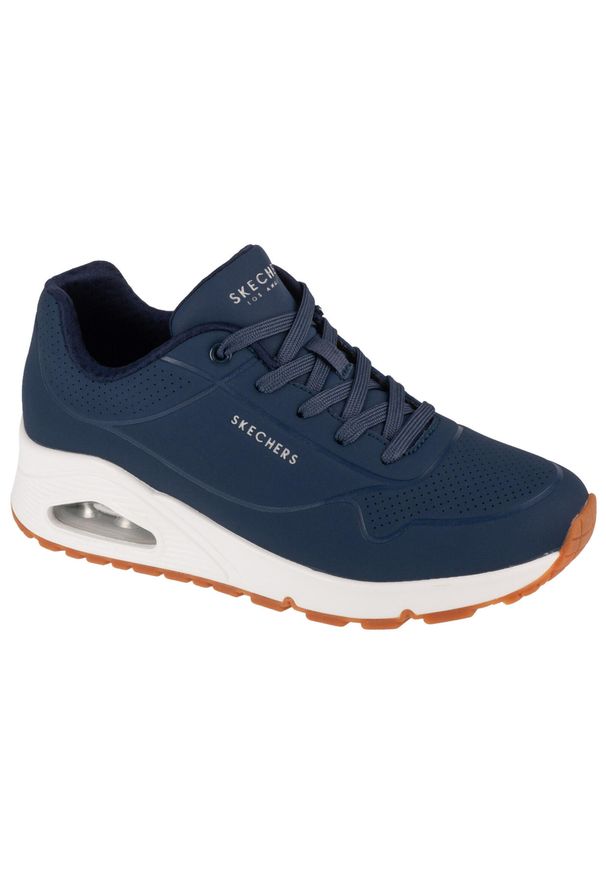 skechers - Buty sportowe Sneakersy damskie, Uno-Stand on Air. Kolor: niebieski, wielokolorowy. Materiał: syntetyk, materiał. Szerokość cholewki: normalna. Sport: turystyka piesza