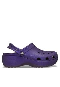 Crocs Klapki Classic Platform Glitter Clog W 207242 Fioletowy. Kolor: fioletowy. Obcas: na platformie