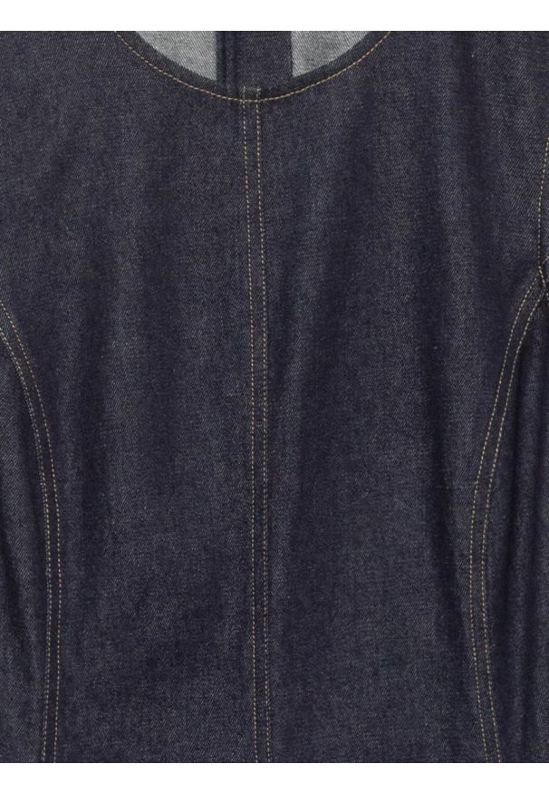 Big-Star - Sukienka damska midi jeansowa granatowa Devon 712. Kolor: niebieski. Materiał: jeans. Długość rękawa: bez rękawów. Styl: klasyczny. Długość: midi