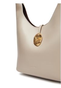 Calvin Klein Jeans Torebka Stone Lock Slouchy Small Shoulde LV04K3176G Écru. Materiał: skórzane #4