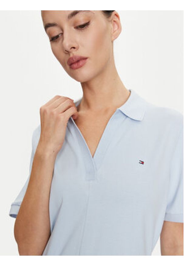 TOMMY HILFIGER - Tommy Hilfiger Sukienka codzienna WW0WW41278 Błękitny Regular Fit. Okazja: na co dzień. Kolor: niebieski. Materiał: bawełna. Typ sukienki: proste. Styl: casual
