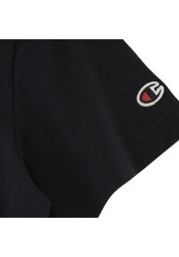 Koszulka damska Champion SS Tee 117534. Kolor: czarny. Materiał: bawełna, skóra, tkanina