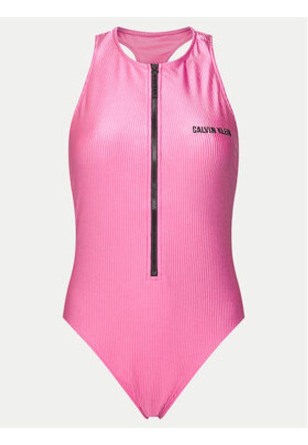 Calvin Klein Swimwear Strój kąpielowy KW0KW02407 Różowy. Kolor: różowy. Materiał: syntetyk