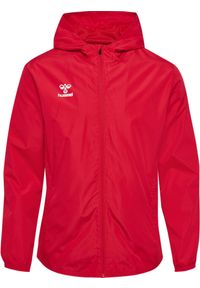 Kurtka sportowa z kapturem Hummel Essential AW Jacket. Typ kołnierza: kaptur. Kolor: czerwony, wielokolorowy, różowy. Styl: sportowy