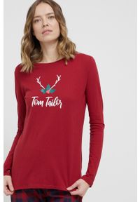 Tom Tailor Piżama bawełniana kolor bordowy. Stan: podwyższony. Kolor: czerwony. Materiał: bawełna. Wzór: nadruk #2