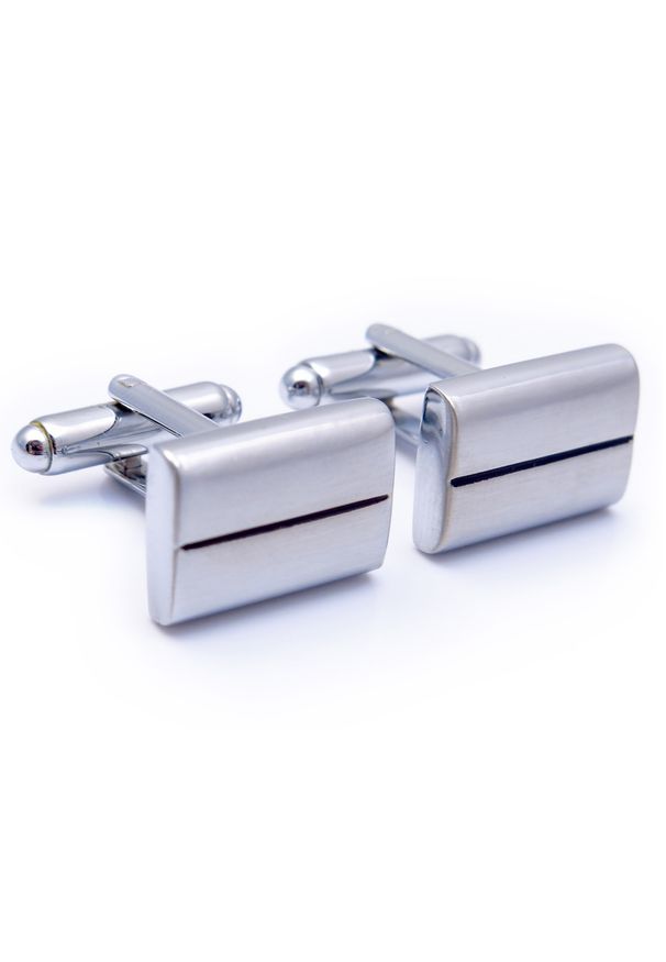 Modini - Prostokątne spinki do mankietów z poziomym paskiem N63