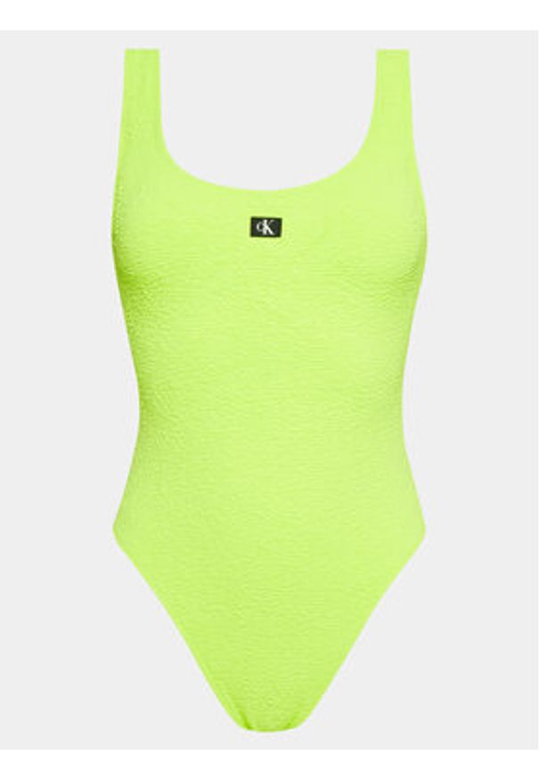 Calvin Klein Swimwear Strój kąpielowy KW0KW02401 Zielony. Kolor: zielony. Materiał: syntetyk