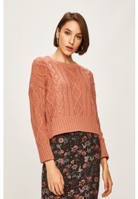 Answear Lab - Sweter. Kolor: różowy. Materiał: materiał, dzianina. Styl: wakacyjny #4