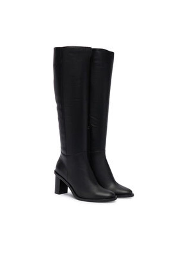 Max Mara Kozaki 25247962926 Czarny. Kolor: czarny. Materiał: skóra
