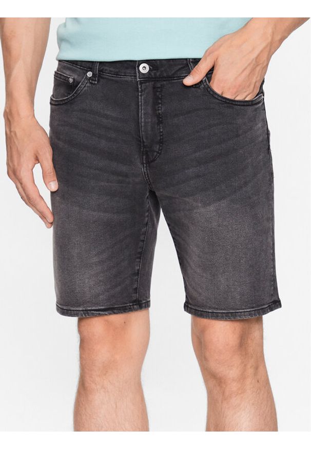 !SOLID - Solid Szorty jeansowe 21104984 Szary Regular Fit. Kolor: szary. Materiał: bawełna