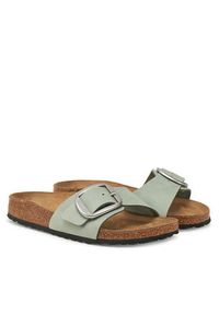 Birkenstock Klapki Madrid Big Buckle 1029293 Zielony. Kolor: zielony. Materiał: skóra