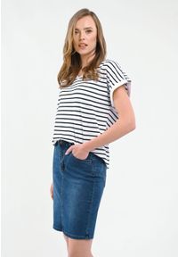 Volcano - Granatowa spódnica jeansowa G-VIKY. Okazja: na co dzień. Kolor: niebieski. Materiał: jeans. Styl: klasyczny, elegancki, casual #1